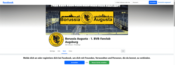 Borussia Augusta Facebook-Fanpage